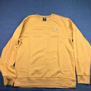 North Face Sweatshirt Mens Large Yellow Crewneck Pullover Sweater Classic Shirt